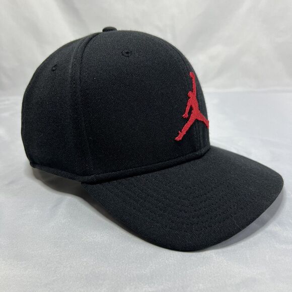 Nike Jordan Black Snapback Baseball Hat Youth Boys Red Jumpman Logo Cap - Picture 3 of 8
